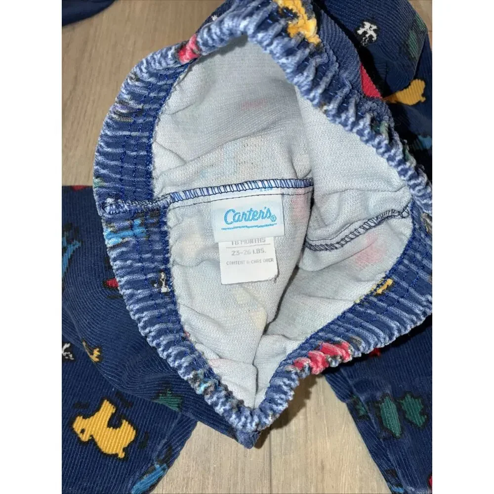 Vintage Carters 2 Piece Boys Set‎ 80s 90s Cordoroy Bear 18 Month